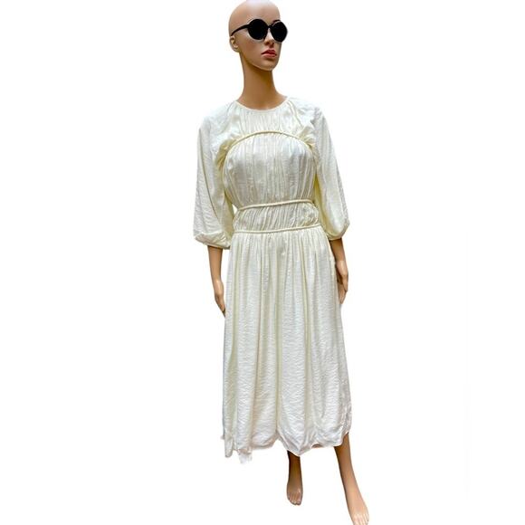ASOS Dresses & Skirts - NWT ASOS EDITION Smock Peasant Midi Dress Womens O Cream